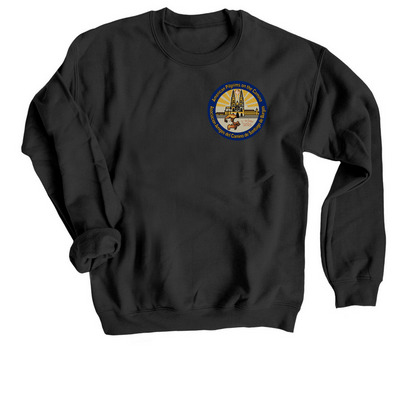 Burgos v.2, a Black Crewneck Sweatshirt