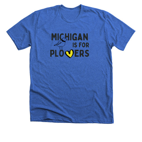 Piping Plover Project-Michigan Maize, a Heather True Royal Premium Unisex Tee