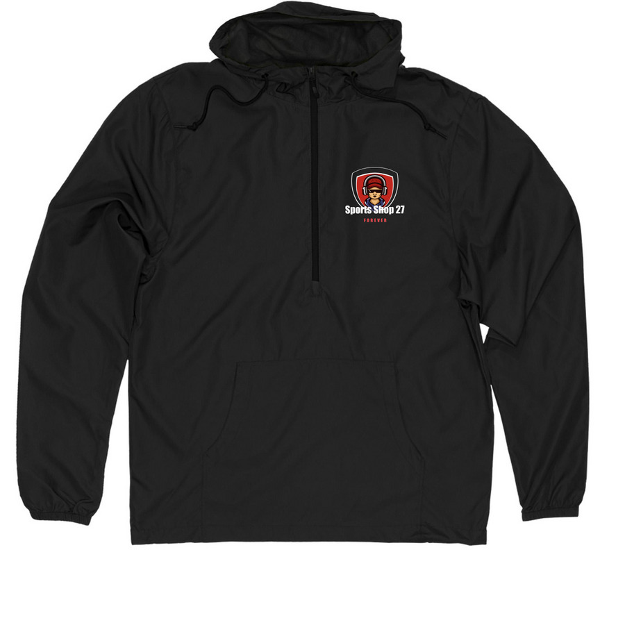 SportsShop27 Quarter-Zip WindBreaker, a Black Quarter-Zip Windbreaker