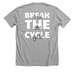 Break The Cycle, a Athletic Heather Premium Unisex Tee (back-view)