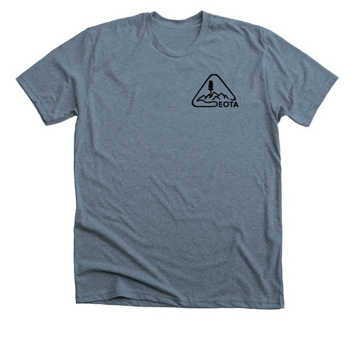 Magone Trail Network- B, graphic on back, a Heather Slate Premium Unisex Tee