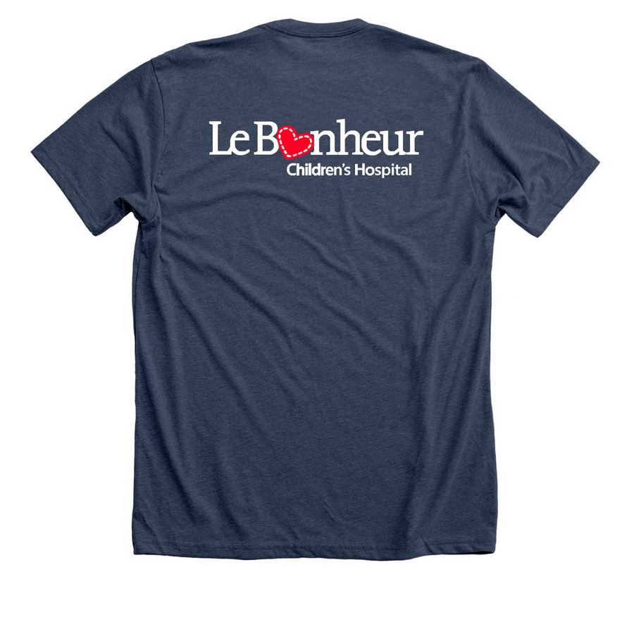 Le Bonheur: Trauma Surgery, a Heather Navy Premium Unisex Tee (back-view)