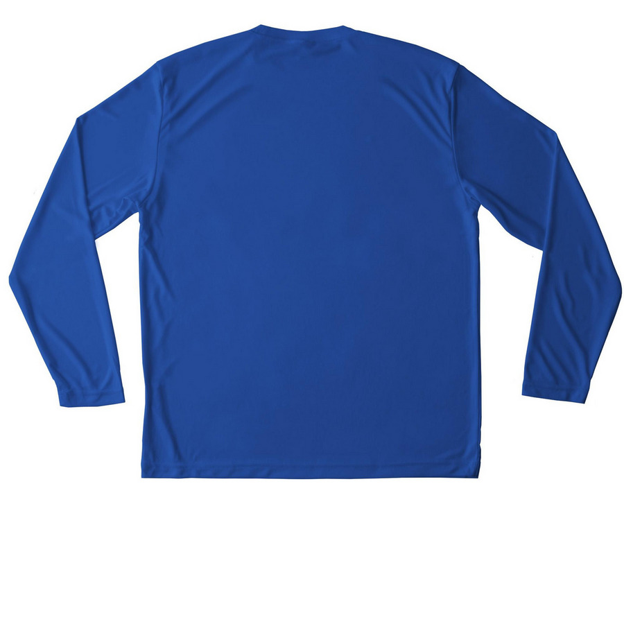 Stay Active&nbsp;, a True Royal Unisex Performance Long Sleeve Tee (back-view)