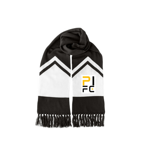 PIFC-Scarf, a Black/ White Two-Tone Gameday Scarf