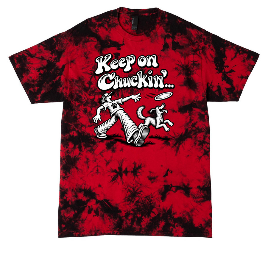 Keep on Chuckin' . . ., a Black/ Red Crystal Tie Dye Tee