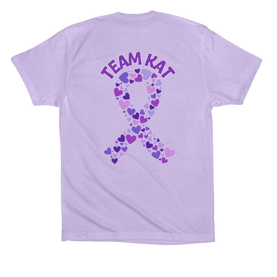 Team Kat, a Dark Lavender Premium Cotton Tee (back-view)