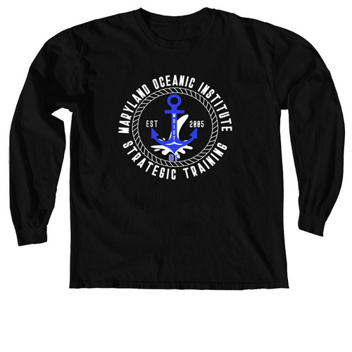 MD Oceanic Institute of Strategic Training, a Black Comfort Colors Long Sleeve Tee