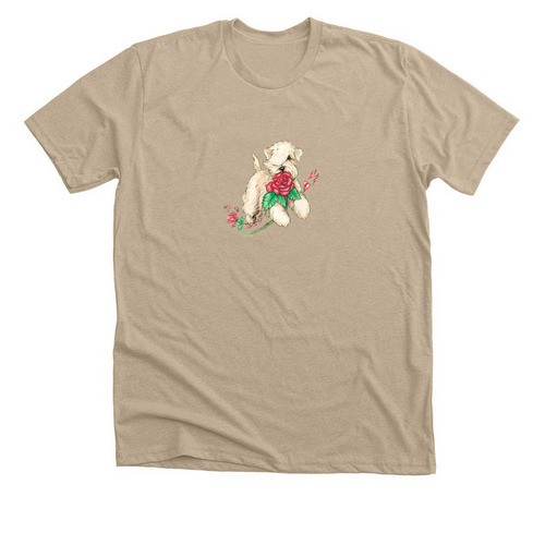 &nbsp;Wheaten Carrying Roses for DelVal SCWT Club&nbsp;, a Heather Tan Premium Unisex Tee