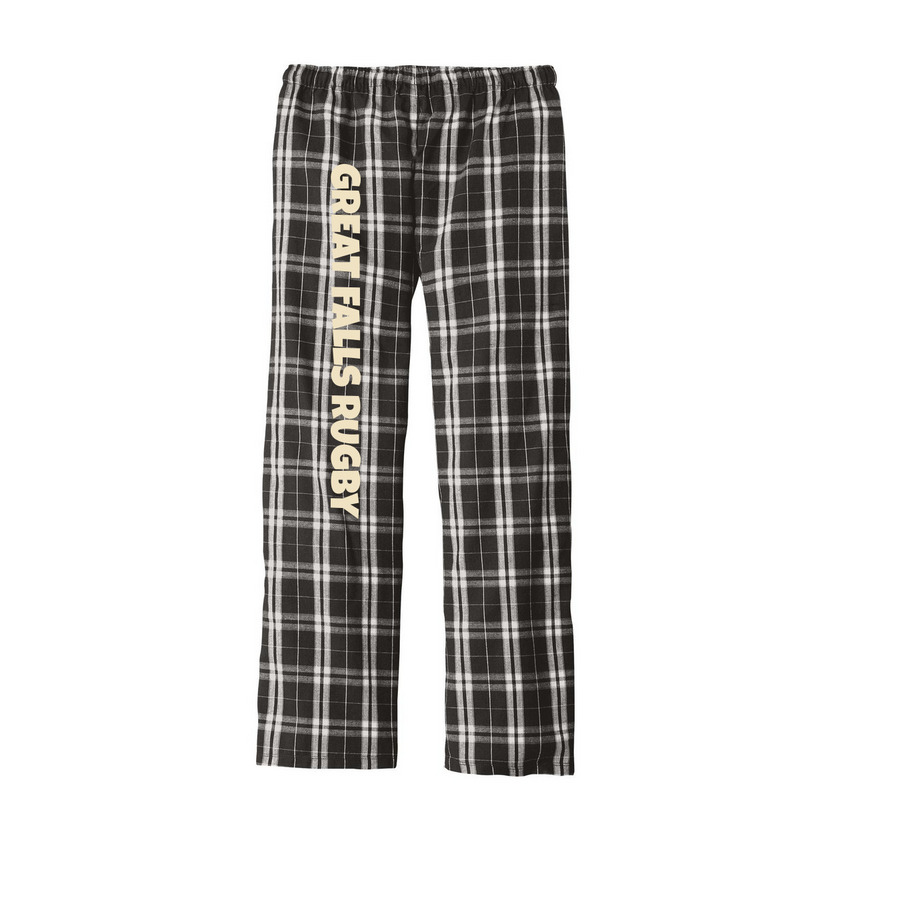 GREAT FALLS RUGBY&nbsp;, a Black Flannel Pajama Pant (back-view)