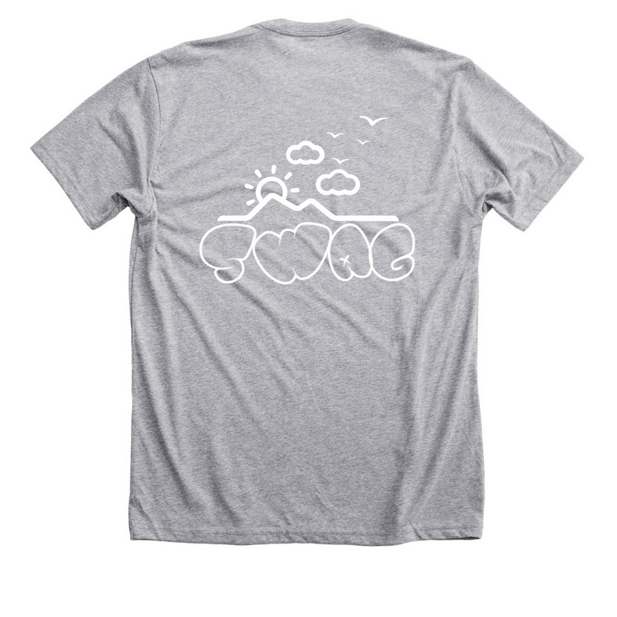 Swag - Sunrise, a Athletic Heather Premium Unisex Tee (back-view)