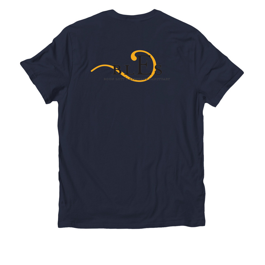 Mr Moo, a Night Sky Navy Allmade Organic Cotton Unisex Tee (back-view)
