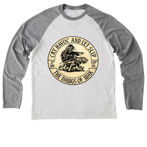 Reaper Patch, a Aluminum Grey/ Bright White Allmade Eco Triblend Colorblock Raglan Long Sleeve Tee