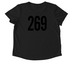 Light color Shirt, a Deep Black Allmade Eco Triblend Women?s Scoop Neck Tee (back-view)
