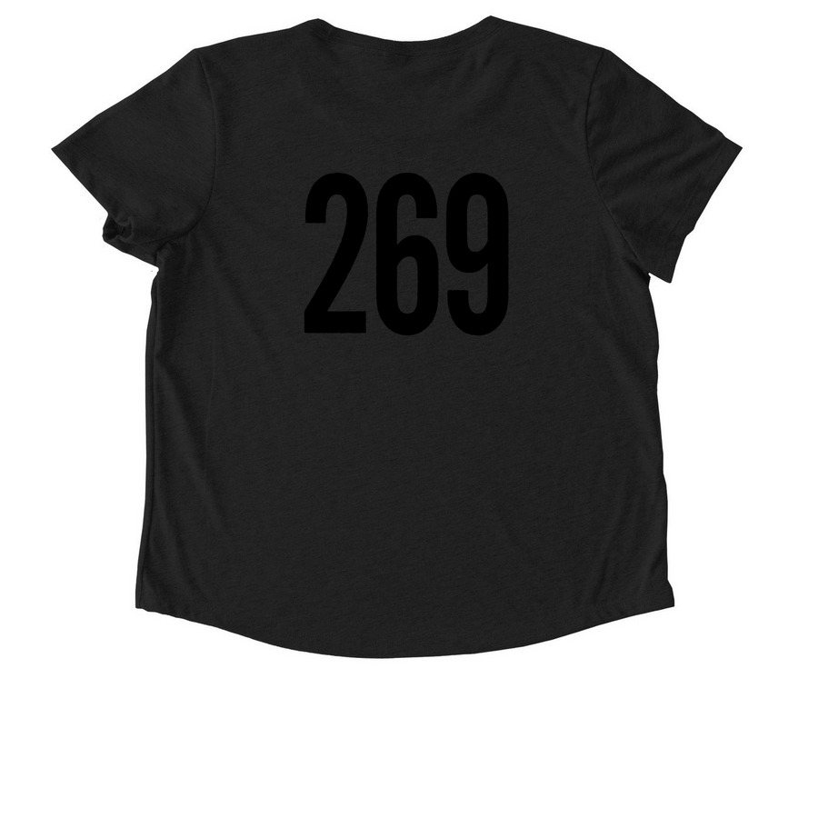Light color Shirt, a Deep Black Allmade Eco Triblend Women?s Scoop Neck Tee (back-view)