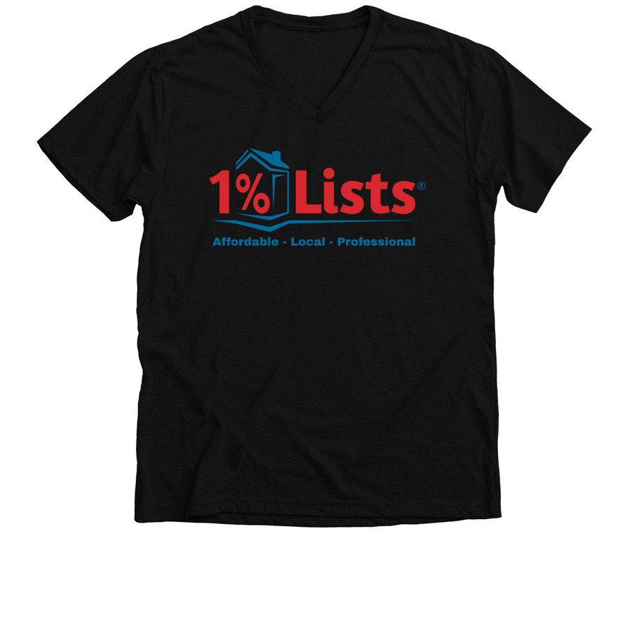 Get your 1 Percent Lists Gear!, a Solid Black Blend Premium V-Neck Tee