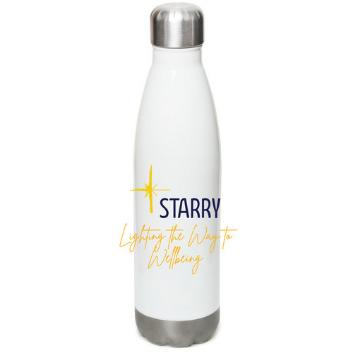 STARRY Water Bottle, a White Stainless Steel Water Bottle