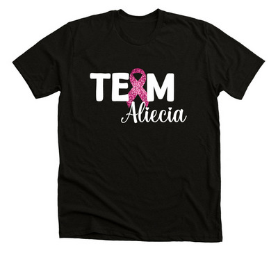 Team Aliecia (white), a Solid Black Blend Premium Unisex Tee