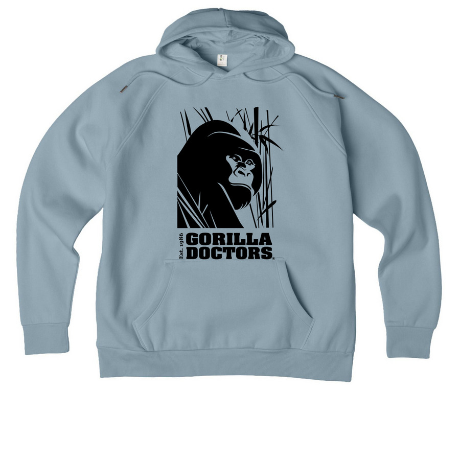 Organic Hoodie - All Black Logo, a I Like You Blue Allmade Organic CVC Pullover Hoodie