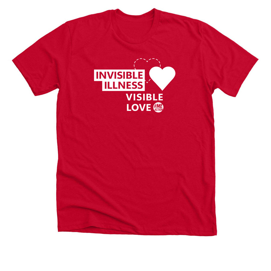 Invisible Illness Visible Love MEAction Shirt, a Solid Red Blend Premium Unisex Tee