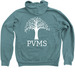 Zip-Hoodies, a Heather Deep Teal Zip Up Hoodie (back-view)
