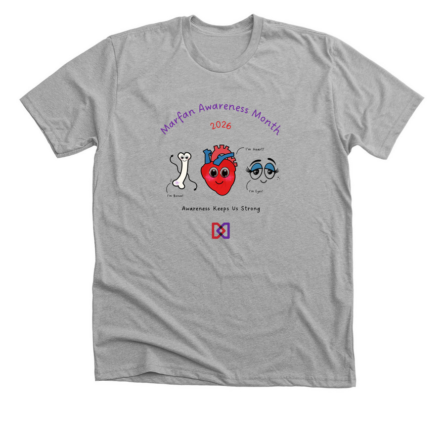 2026 Marfan Awareness Month Community Tee, a Athletic Heather Premium Unisex Tee