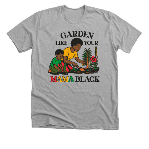 Garden Like Your Mama Black (Little Boy), a Athletic Heather Premium Unisex Tee