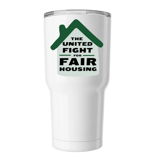 The United Fight, a White Insulated Tumbler