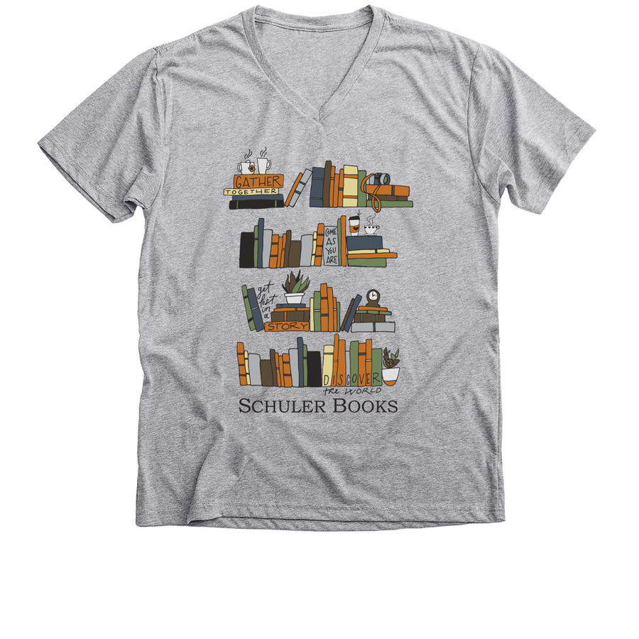 Schuler Books Tee, a Athletic Heather Premium V-Neck Tee