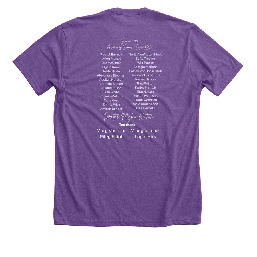 2026 Legends Recital, a Heather Team Purple Premium Unisex Tee (back-view)