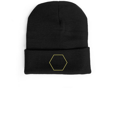 Hex Beanie&nbsp;, a Black Cuffed Beanie