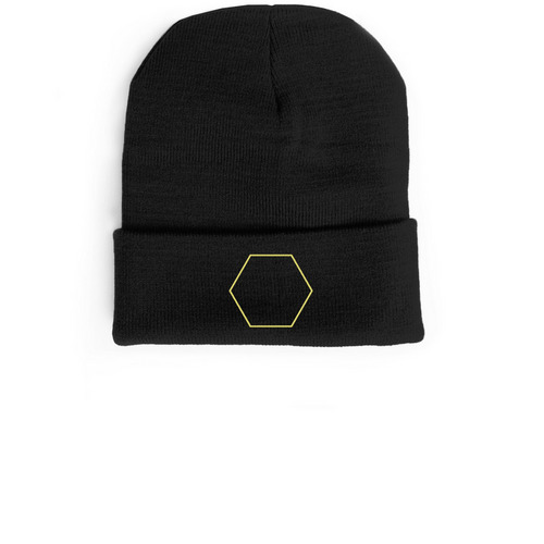 Hex Beanie&nbsp;, a Black Cuffed Beanie