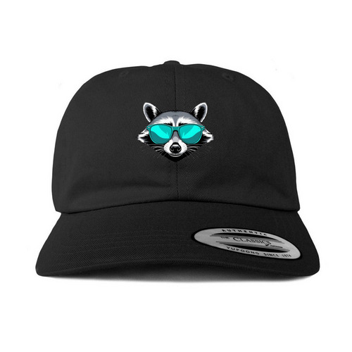 Racoon Face, a Black Printed Classic Baseball Cap
