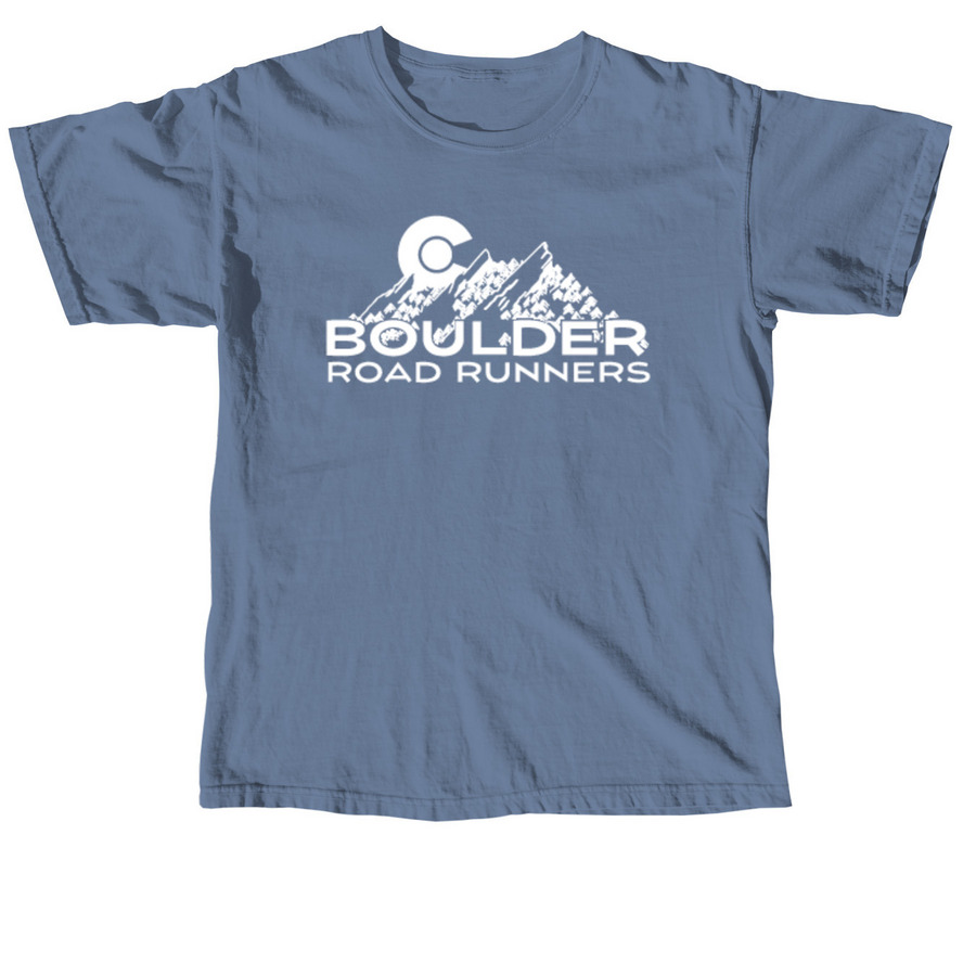 Boulder Road Runners Club Gear, a Blue Jean Comfort Colors Unisex Tee