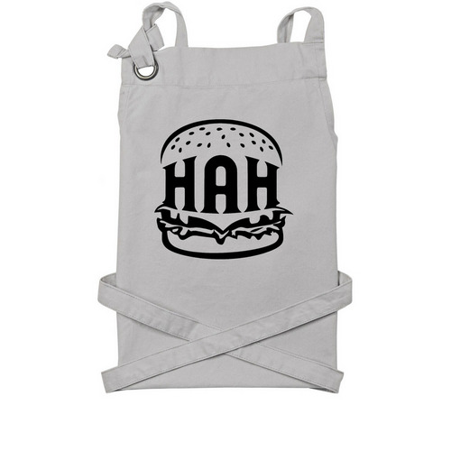 Burger, a Silver Cotton Canvas Pocket Apron