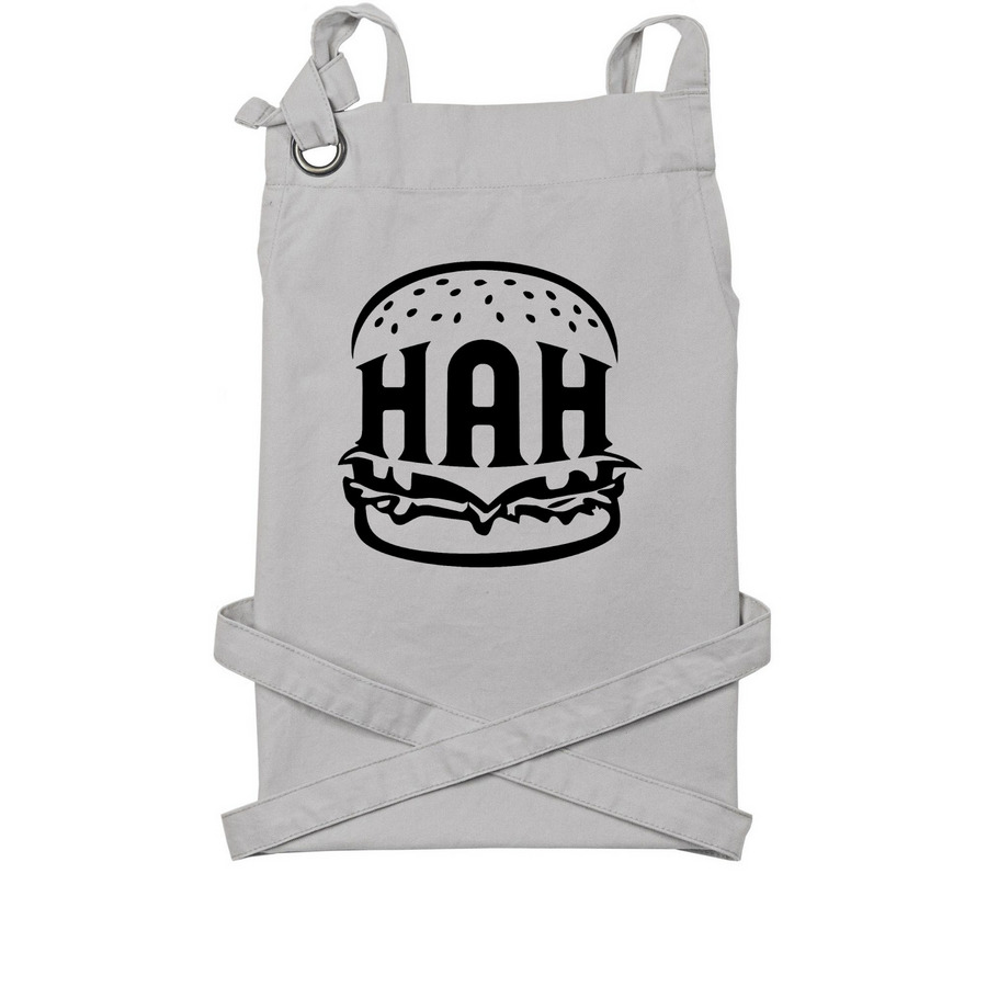 Burger, a Silver Cotton Canvas Pocket Apron