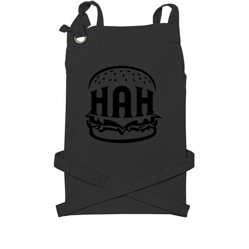 Burger, a Black Cotton Canvas Pocket Apron