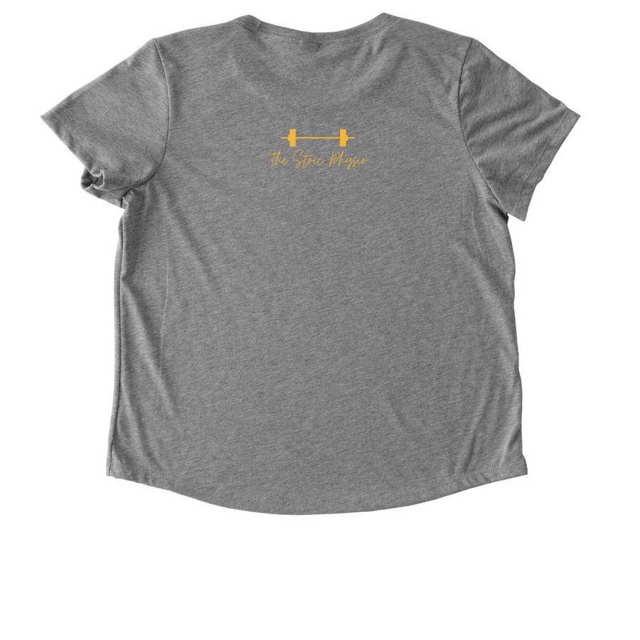 Original Block Collection, a Aluminum Grey Allmade Eco Triblend Women?s Scoop Neck Tee (back-view)