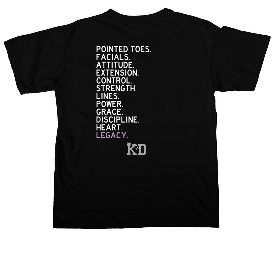 Words of Dance, a Black Comfort Colors Unisex Tee (back-view)