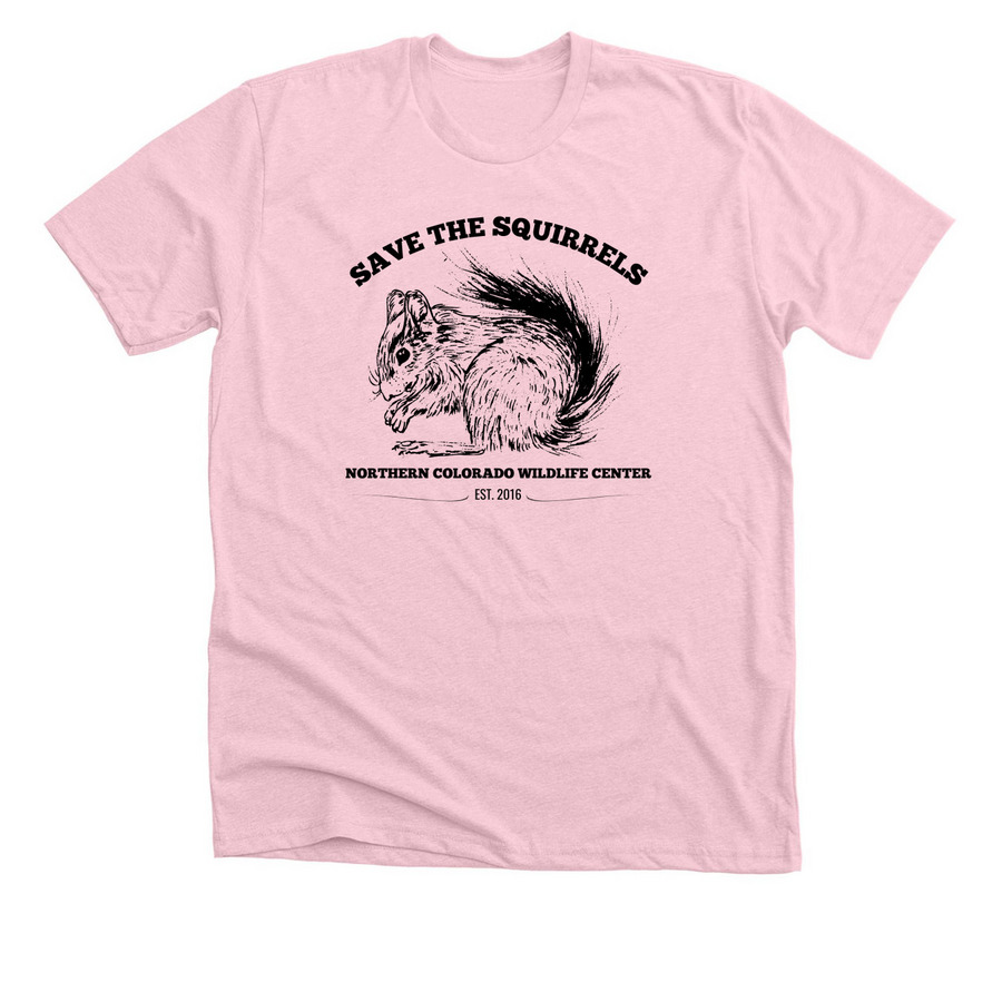 Save the Squirrels!, a Heather Pink Premium Unisex Tee
