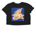 FOTR Watershed Map, a Black Women?s Flowy Cropped Tee (back-view)