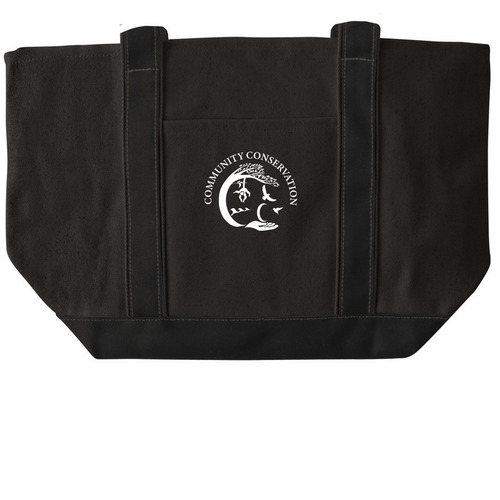 Communities at the heart of conservation, a Black/Black Large Two-Tone Canvas Tote Bag