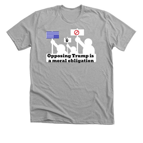 Opposing Trump&nbsp;, a Athletic Heather Premium Unisex Tee