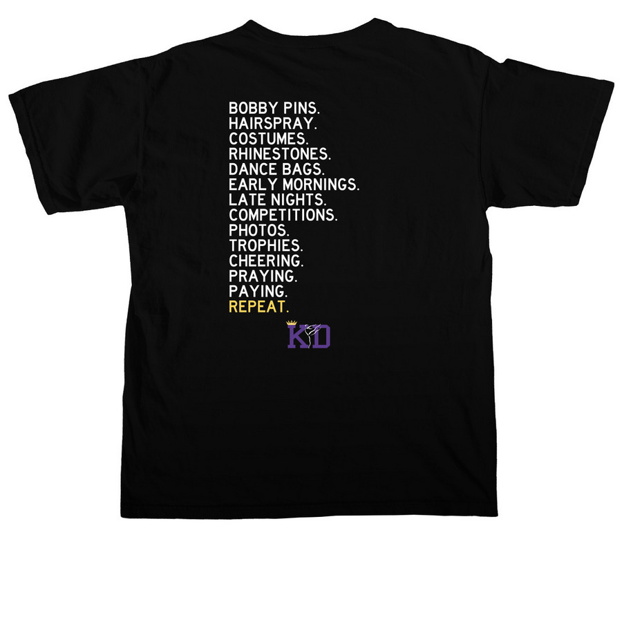Dance Mom, a Black Comfort Colors Unisex Tee (back-view)