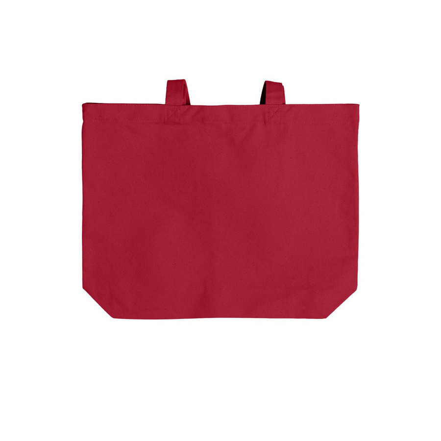 Red Tote, a Deep Red Cotton Canvas Tote Bag (back-view)