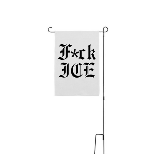 F*ck Ice Garden Flag, a White 12" x 18" Yard Flag with Stake