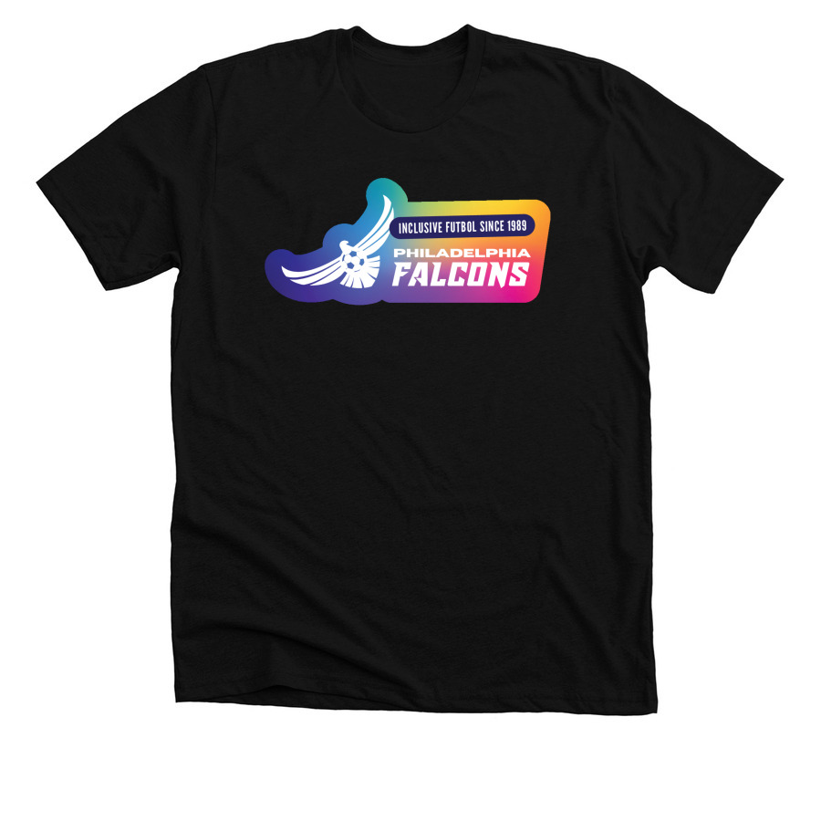 Philadelphia Falcons Soccer Club, a Solid Black Blend Premium Unisex Tee