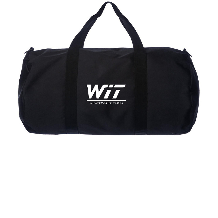 WIT., a Black Day Tripper Duffel Bag
