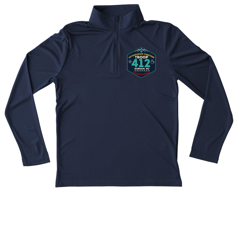 Troop 412 Quarter-Zip Pullover, a True Navy Youth Performance Quarter Zip Pullover