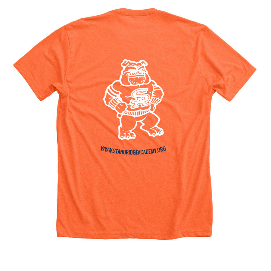 Vintage Pawprint, a Heather Orange Premium Unisex Tee (back-view)