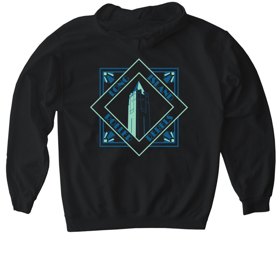 LIRR Logo Sweatshirts, a Black Gildan Softstyle Pullover Hoodie (back-view)